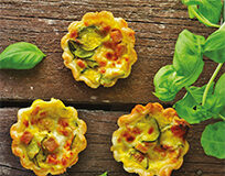 Mini Quiche con zucchine prosciutto e casatella trevigiana
