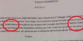 Referendum trivelle: 60enne denuncia Renzi e Napolitano