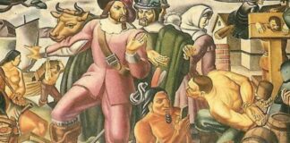 ARTE DEL NOVECENTO E TECNOLOGIE. IN UN MURALES DEL 1937 RAPPRESENTATO UNO SMARTPHONE?