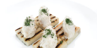 Baccalà mantecato con polenta alla griglia