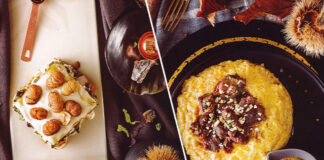 Spezzatino di capriolo e lasagnetta, i marroni in cucina