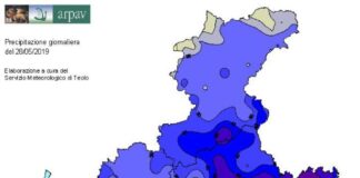 Meteo, l’Arpav smorza l’allerta nubifragi