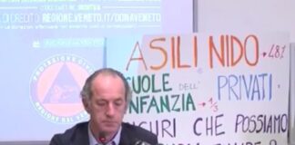 Zaia: “Se il virus perde forza è artificiale” Zaia e gli Asili Nido