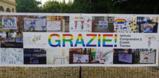 A Villa Carisi lo striscione di ringraziamento delle Coletti