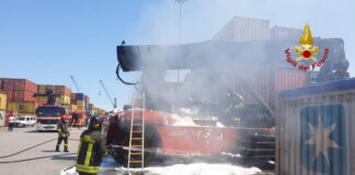 Marghera, incendiato macchinario al terminal intermodale incendio macchinario Marghera