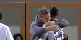 Reggina-Venezia FC 1-2, nella ripresa i lagunari la ribaltano L’abbraccio di Zanetti e Bocalon a fine gara