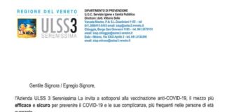 Tutto pronto per il vaccino anti Covid agli ottantenni Ecco il fac simile della lettera di convocazione alla vaccinazione