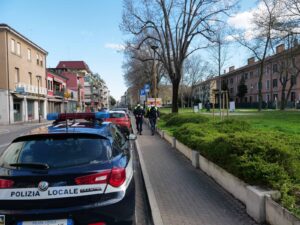 La Polizia Locale di Venezia in Via Piave a Mestre