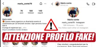 Profilo fake del sindaco Conte: “Segnalatelo”