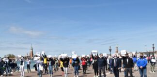 A Venezia il “presidio dello sport veneto” in riva dei Sette Martiri: #TheSportMustGoOn