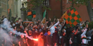 La fotogallery dei tifosi arancioneroverdi prima della partita