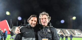 Venezia FC, Collauto e Poggi intervengono sulle critiche ad Alex Menta VENEZIA 28/05/21 - Calcio serie B Venezia, finale di ritorno Playoff, Venezia-Cittadella 1-1. premiazione vincitore finale. Paolo Poggi e Mattia Collauto. ©Andrea Pattaro/Vision