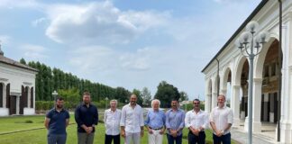 Staff tecnico del Benetton in visita a Villa Minelli