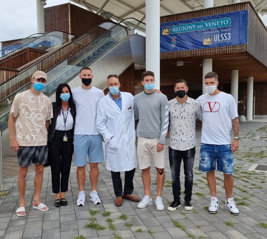 I giocatori del Venezia FC al PalaExpo