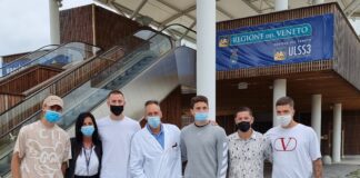 I calciatori del Venezia al PalaExpo: “Qui per essere d’esempio”. E l’accesso libero funziona I giocatori del Venezia FC al PalaExpo