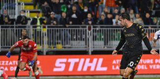 Venezia FC-Fiorentina 1-0, prima vittoria al Penzo Il goal di Aramu - photo Andrea Pattaro Vision
