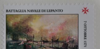 Venezia1600: a palazzo Ducale la celebrazione dei 450 anni della Battaglia di Lepanto Il francobollo raffigurante la Battaglia di Lepanto