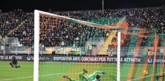 Venezia FC-Juventus 1-1, un punto d’oro per i lagunari Il goal di Aramu in Venezia FC-Juventus - foto Andrea Pattaro @ Vision