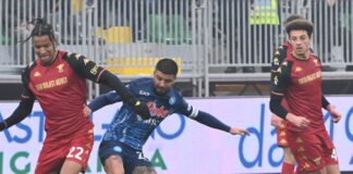 Venezia FC-Napoli, Ampadu: “Ci è mancata precisione negli ultimi metri” Ethan Ampadu (a destra) in Venezia FC-Napoli - foto Andrea Pattaro@Vision