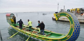 Malamocco, varata la versione restaurata della Bissona “Bizantina” La Bissona Bizantina