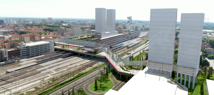 Il rendering della nuova stazione di Venezia Mestre - dal video del Comune di Venezia