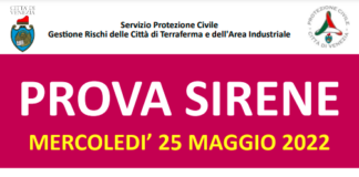 Mercoledì 25 maggio prova sirene a Marghera