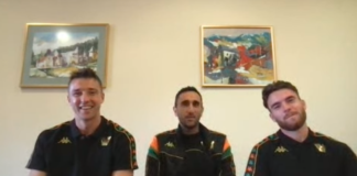 Venezia FC, Novakovich e Connolly si presentano Da sinistra Andrija Novakovich, Cristian Molinaro e Aaron Connolly