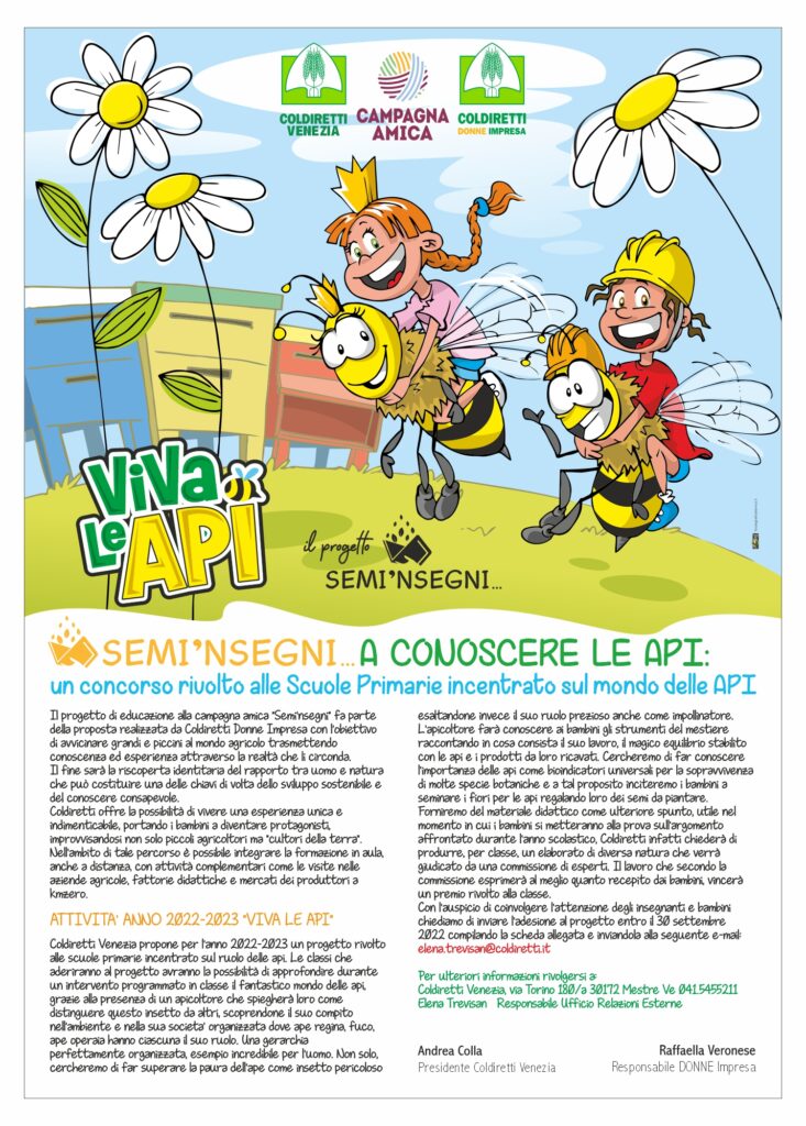 Il progetto di Coldiretti "Viva le Api" - la locandina