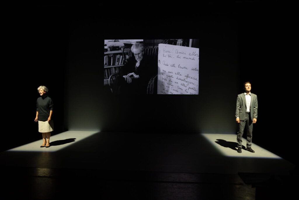 Ezra Pound-Pier Paolo Pasolini, immagine tratta da uno spettacolo