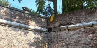 Treviso. Cedimento di una parte della cinta muraria cinquecentesca