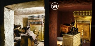 Tuthankamon “resuscita” a Venezia grazie alla realtà virtuale Raffronto fra la foto scattata da Howard Carter appena scoperta la tomba di Tuthankamon e la ricostruzione virtuale realizzata da Webn’go