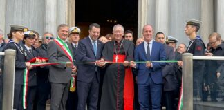 Il ministro Salvini all’inaugurazione delle barriere in vetro che proteggono la Basilica di San Marco L'inaugurazione delle barriere che proteggono la Basilica di San Marco