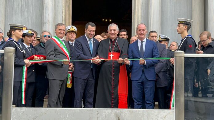 L'inaugurazione delle barriere che proteggono la Basilica di San Marco