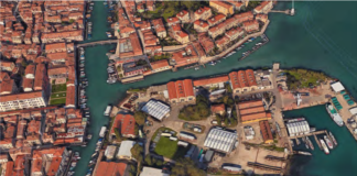 Al posto degli ex Cantieri ACTV a Sant’Elena un nuovo quartiere residenziale e un centro sportivo Foto aerea dell'area degli ex Cantieri ACTV a Sant’Elena