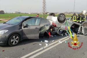Meolo, le automobili coinvolte nell'incidente stradale