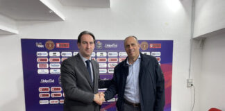 Il Palasport Taliercio concesso alla Gemini Mestre per i playoff di Serie B Federico Casarin e Guglielmo Feliziani dopo l'accordo per le partite della Gemini Basket Mestre al Palasport Taliercio