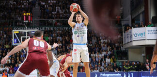 Sassari-Reyer 87-83 Filip Kruslin Banco di Sardegna Dinamo Sassari - Umana Reyer Venezia LBA Legabasket Serie A UnipolSAI 2022/2023 PlayOff - Quarti di finale - Gara4 Milano, 20/05/2023 Foto Giulio Camillo // Ciamillo-Castoria