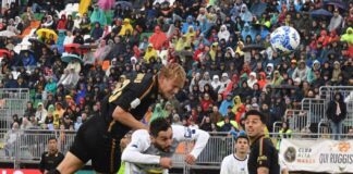 Venezia-Modena 5-0, Pohjanpalo: “Serata perfetta grazie ai tifosi” Venezia-Modena, colpo di testa di Joel Pohjanpalo - foto Andrea Pattaro @Vision