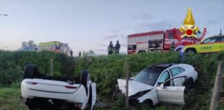 Quarto d’Altino, schianto tra due auto: morta una donna La scena dell’incidente a Quarto d’Altino