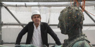 Giordani sul ponteggio del Gattamelata Giordani sul ponteggio del Gattamelata