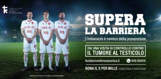 Supera la Barriera, i calciatori del Padova contro il tumore al testicolo Supera la barriera