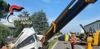 Montagnana: Esce di strada e picchia i soccorritori montagnana