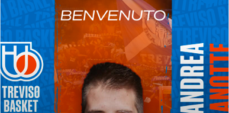 Andrea Mezzanotte alla Nutribullet Treviso Basket Andrea Mezzanotte - immagine tratta dal sito Nutribullet Treviso Basket