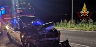 Jesolo, muore ragazzo di 26 anni in un incidente stradale Uno dei mezzi incidentali in via Ca’Gamba a Jesolo