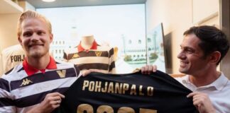 Joel Pohjanpalo rinnova con il Venezia FC fino al 2027 Joel Pohjanpalo con Filippo Antonelli