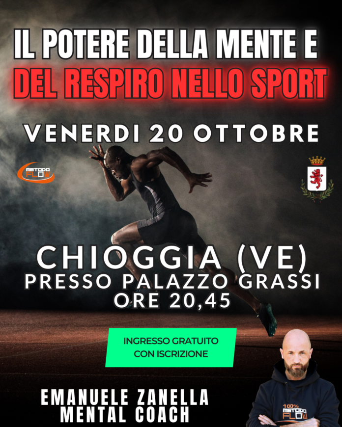 Il potere della mente e del respiro nello sport - la locandina dell'incontro a Chioggia