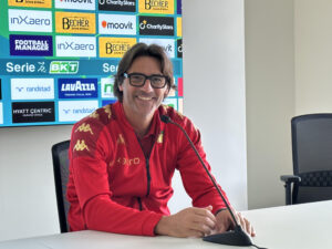 Mister Paolo Vanoli, allenatore del Venezia FC, in conferenza stampa - foto Notizieplus
