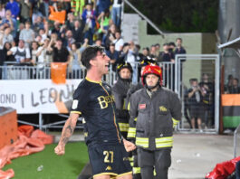 Antonio Candela esulta dopo il goal in Venezia FC-Palermo - foto Andrea Pattaro@Vision