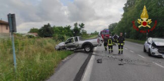Strada Romea, incidente tra due auto: due feriti Strada Romea, incidente tra due auto