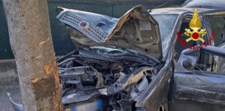 Salzano, auto finisce contro un albero: quattro feriti tra cui due bambini Salzano, auto finisce contro un albero
